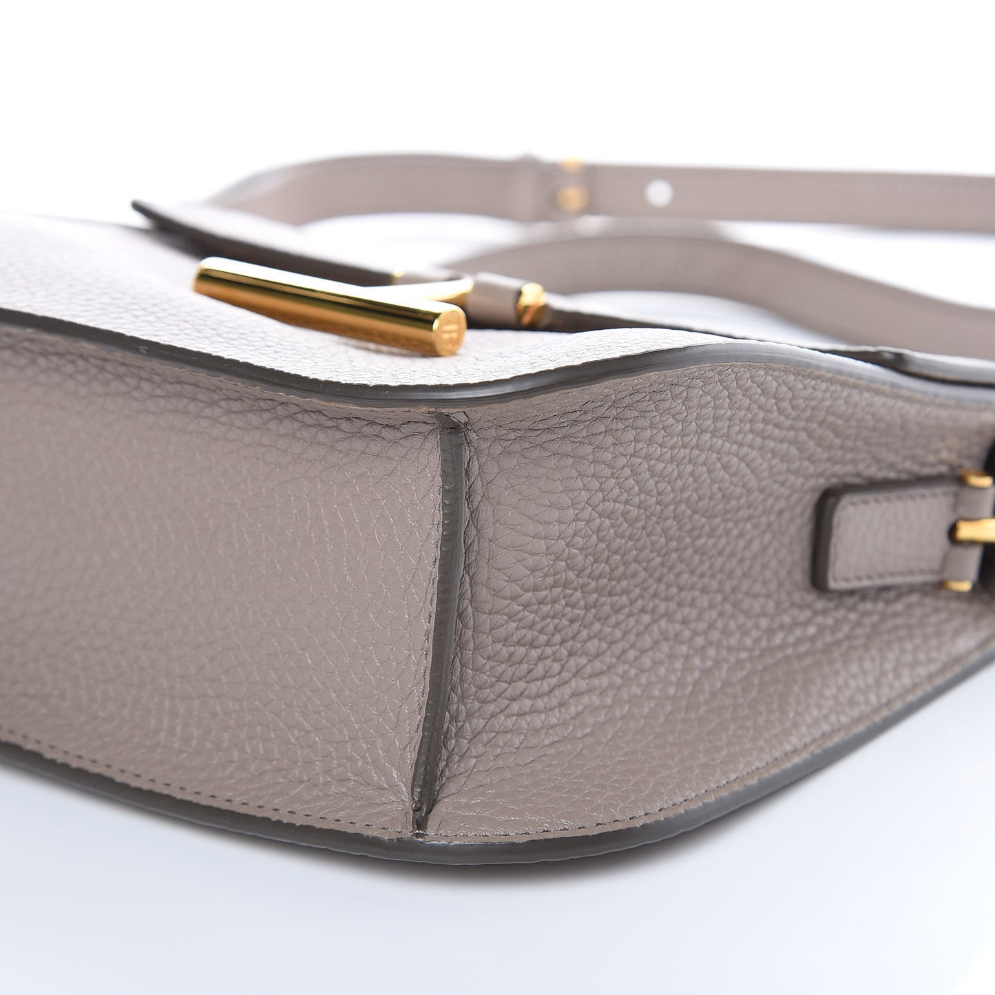 Calfskin Mini T Clasp Tara Crossbody Bag Taupe