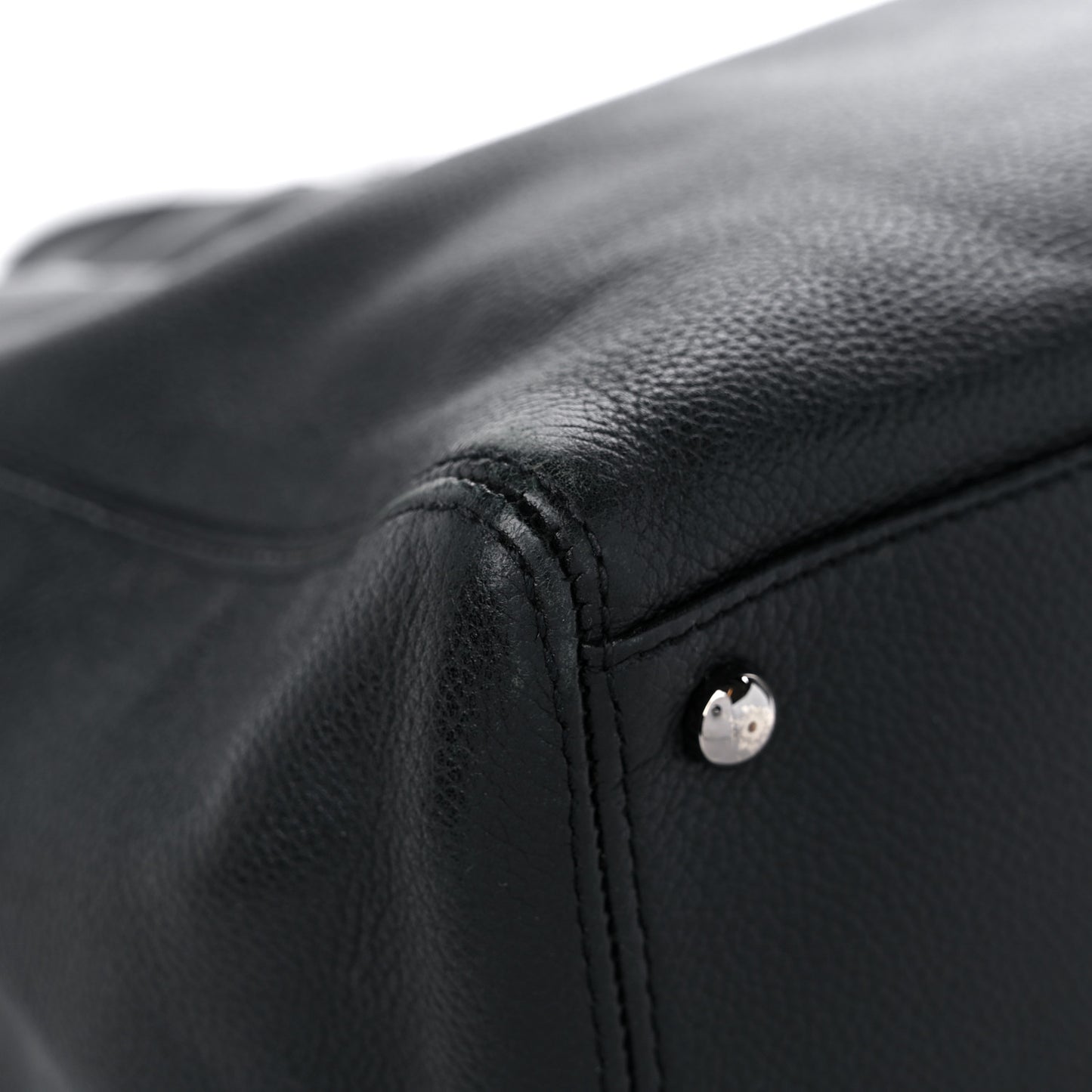 Calfskin Mademoiselle Lock Cerf Executive Shopper Tote Black