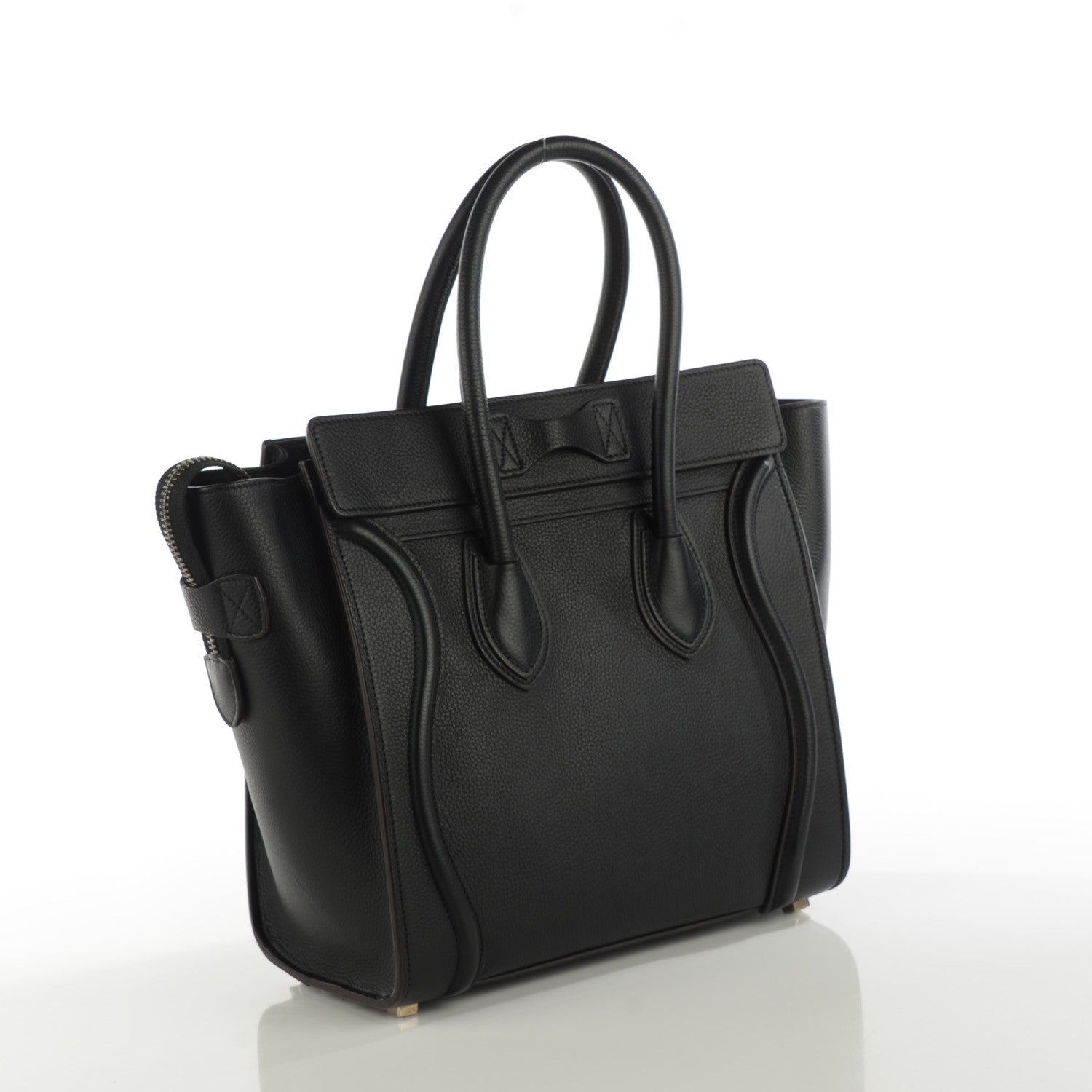 Celine Drummed Calfskin Micro Luggage Black 3 of 7