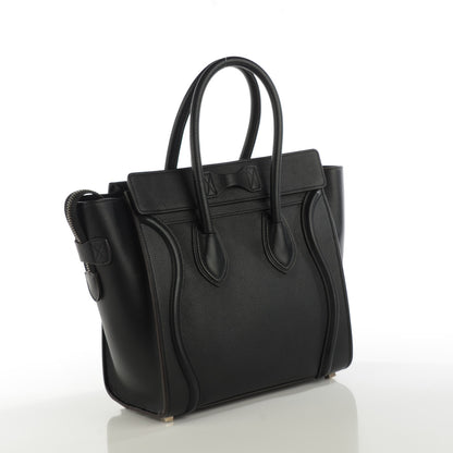 Celine Drummed Calfskin Micro Luggage Black 3 of 7