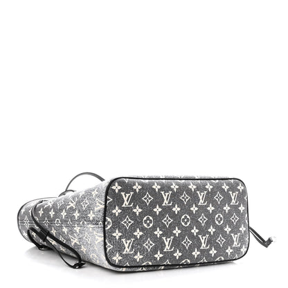 Louis Vuitton Denim Monogram Jacquard Neverfull MM Grey 5 of 10