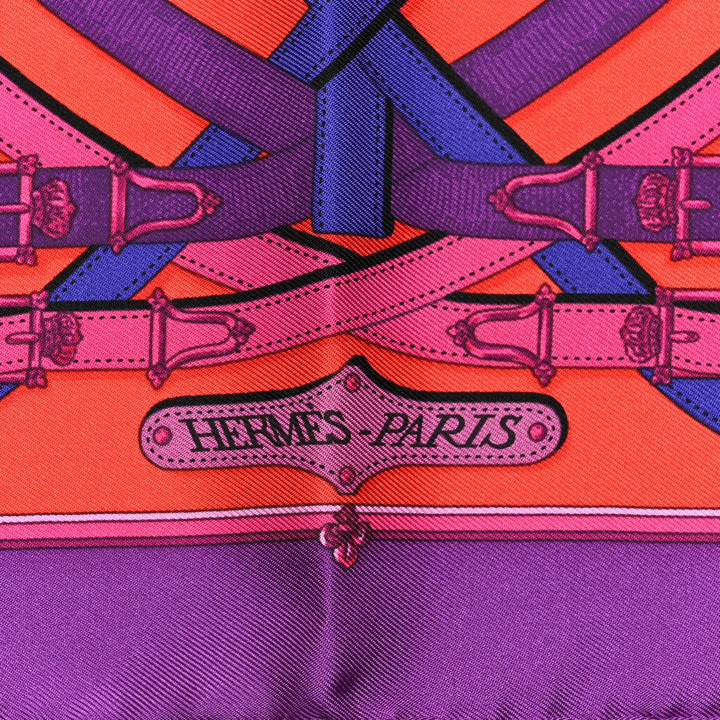 Silk Cavalcadour Scarf 45 Violet Rouge Indigo