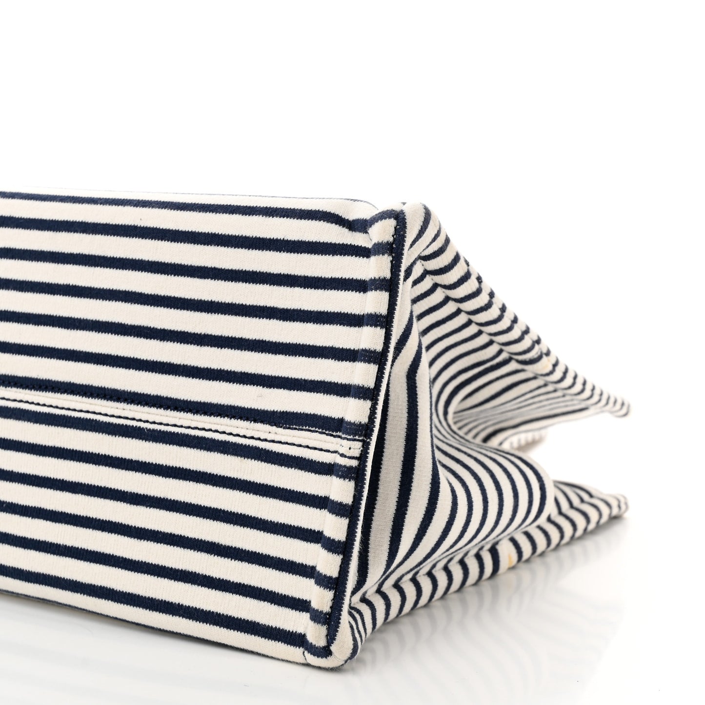 Canvas Calfskin Striped Triomphe Cabas Navy