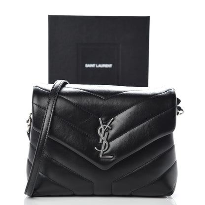 Saint Laurent Calfskin Y Quilted Monogram Toy Loulou Crossbody Bag Black 11 of 11