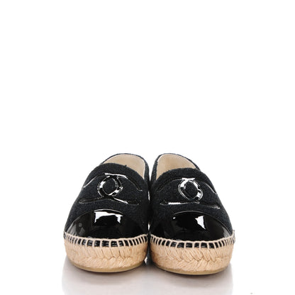 Chanel Fabric Patent Calfskin CC Espadrilles 36 Black 2 of 7