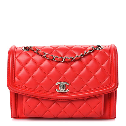 Chanel Lambskin Quilted Small Geometric Flap Red 1 of 12