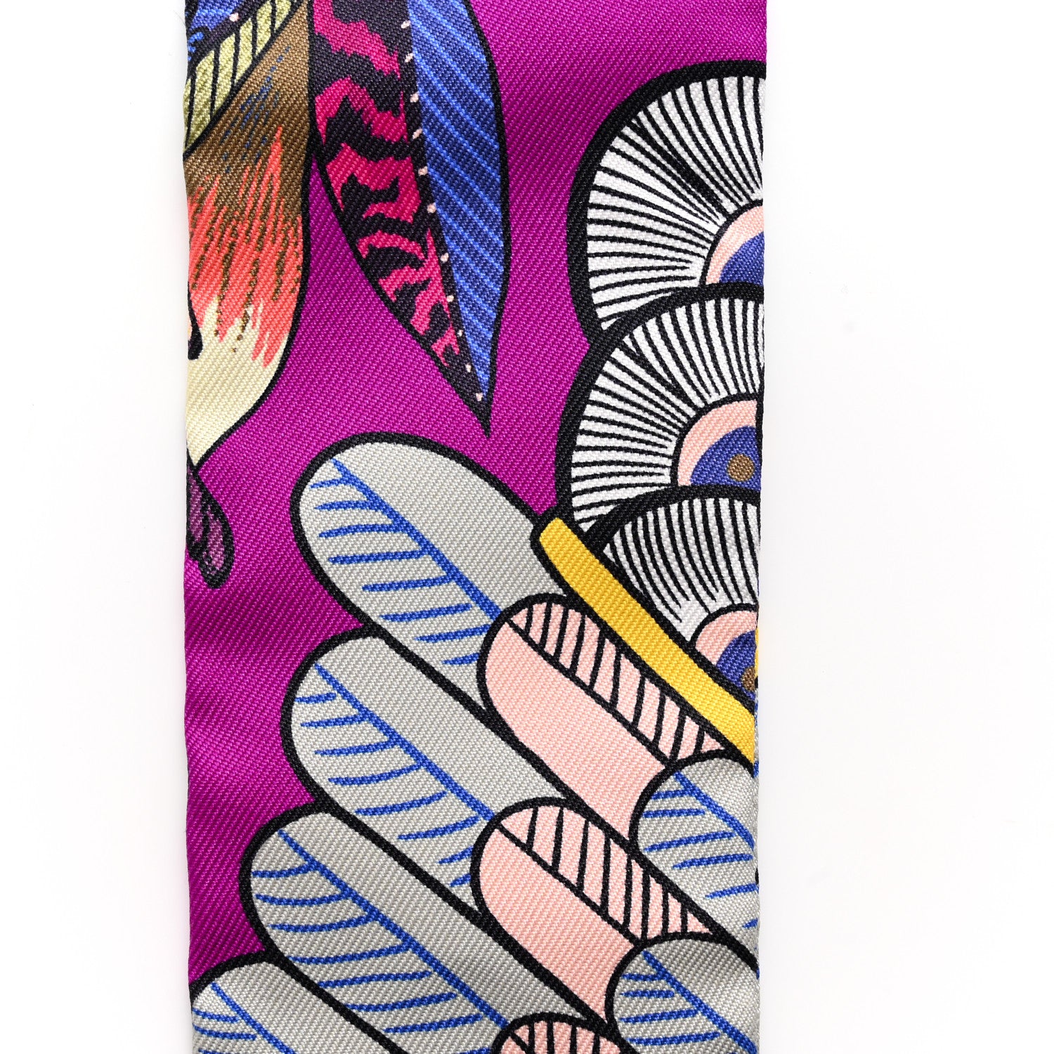Hermes Silk Tree Of Song Twilly Fuchsia Bleu Rouge 5 of 5