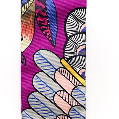 Hermes Silk Tree Of Song Twilly Fuchsia Bleu Rouge 5 of 5