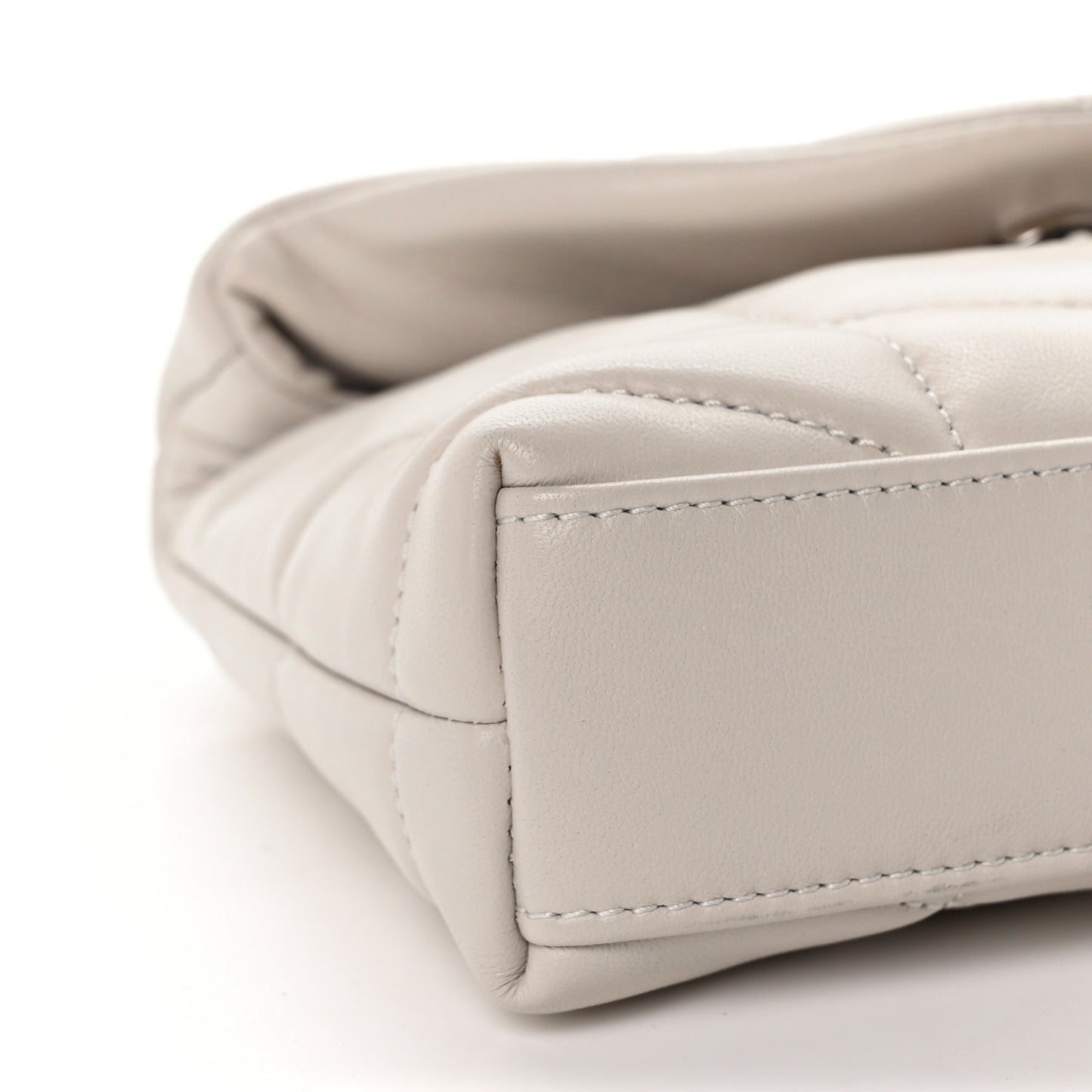 Lambskin Monogram Loulou Puffer Pouch Clutch Crema Soft