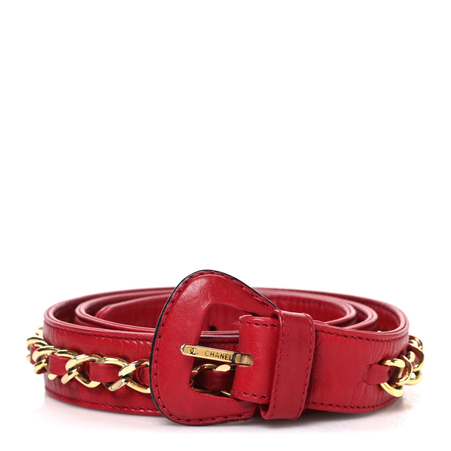Lambskin Chain Belt 75 30 Red