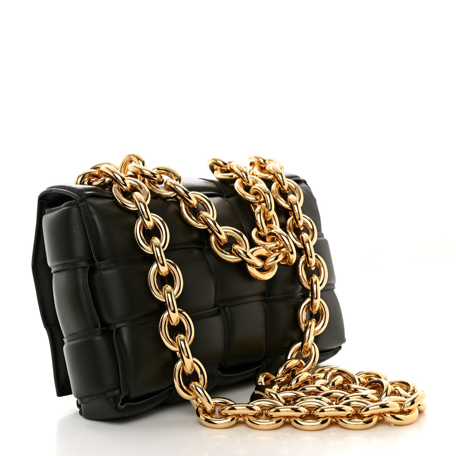 Bottega Veneta Lambskin Maxi Intreccio Padded Chain Cassette Crossbody Bag Khaki 3 of 10