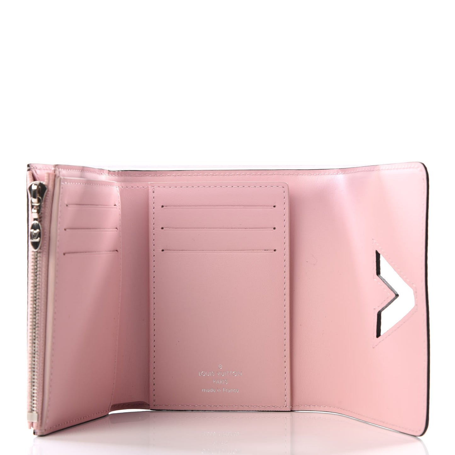Epi Monogram Tape Twist Compact Wallet Rose White