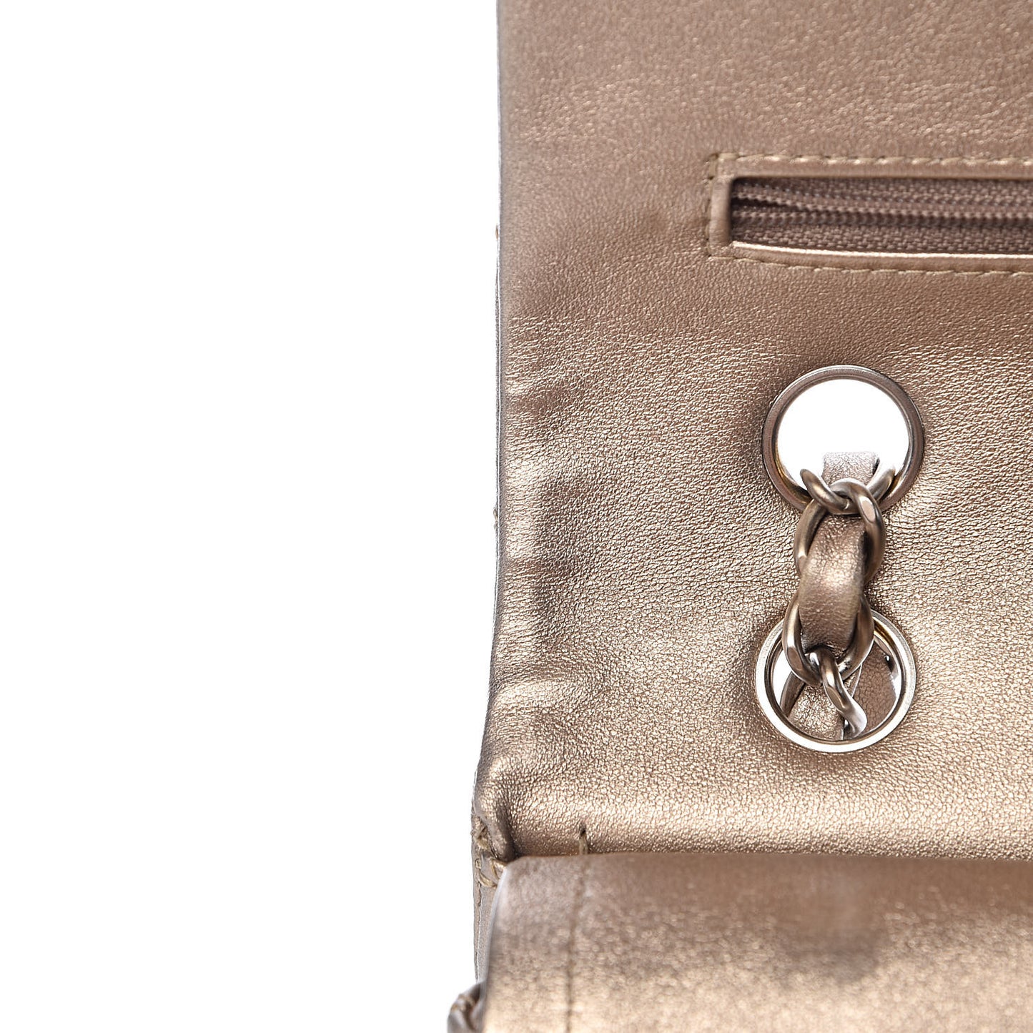 Metallic Lambskin Quilted Medium Double Flap Gold