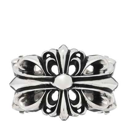 Chrome Hearts Sterling Silver Double Floral Cross Ring 55 7.25 1 of 4