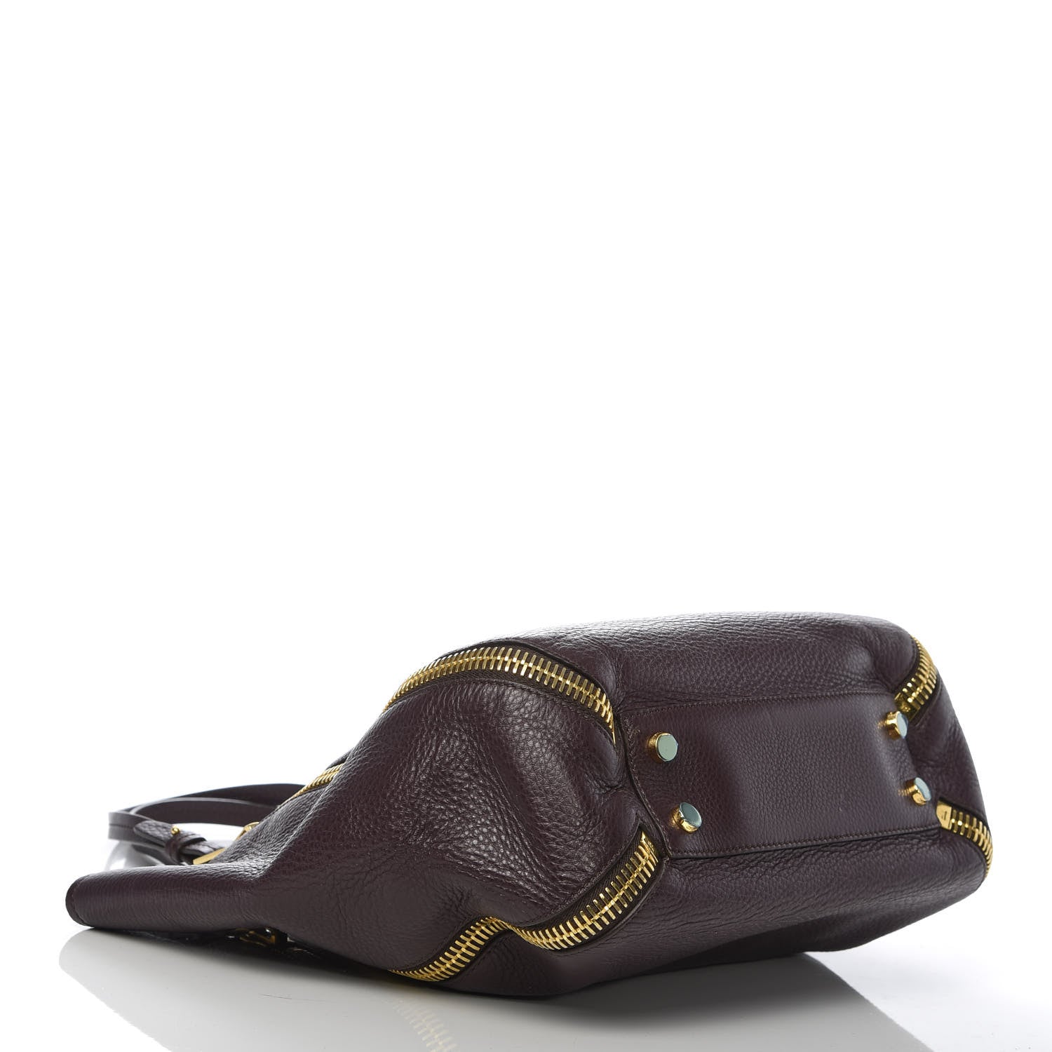 Tom Ford Grained Calfskin Sedgwick Medium Zipper Tote Wine 4 of 9