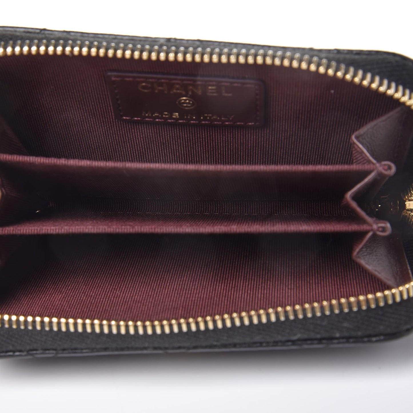 Caviar Quilted Zip Coin Purse Black