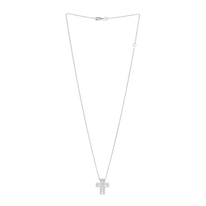 Damiani 18K White Gold Diamond Belle Epoque Cross Pendant Necklace 3 of 6