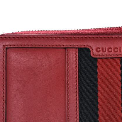 Gucci Calfskin Web Rania Zip Around Wallet Red 9 of 9