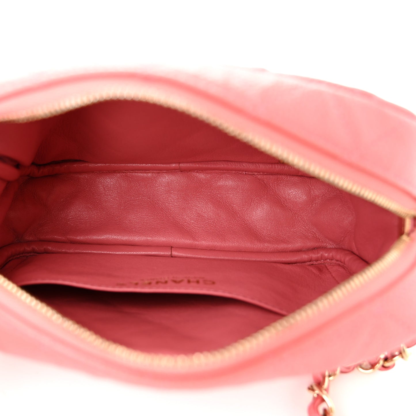 Iridescent Caviar Small Timeless Camera Case Coral