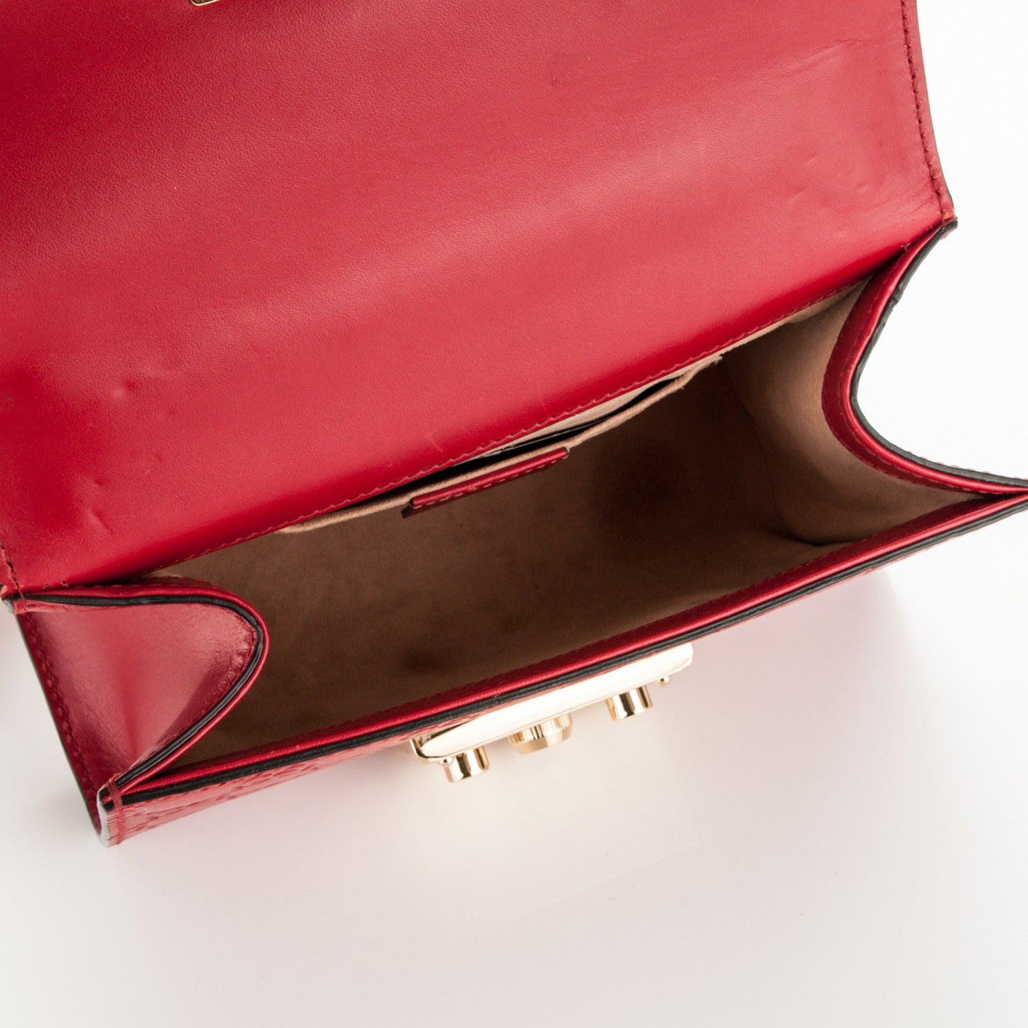 Gucci Guccissima Small Padlock Shoulder Bag Hibiscus Red 5 of 7