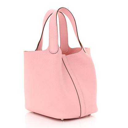 Hermes Taurillon Clemence Picotin Lock 18 PM Rose Sakura 3 of 12