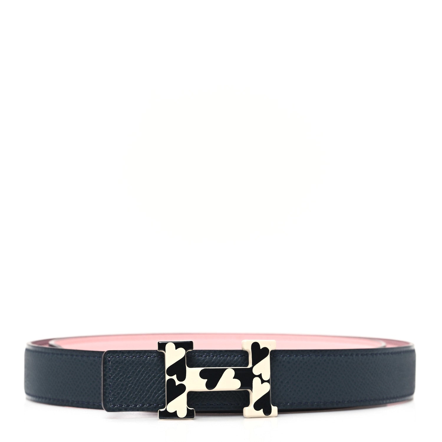 Hermes Swift Epsom H Email Coeur Belt 85 34 Rose Sakura Gris Misty 1 of 5