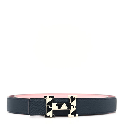 Hermes Swift Epsom H Email Coeur Belt 85 34 Rose Sakura Gris Misty 1 of 5