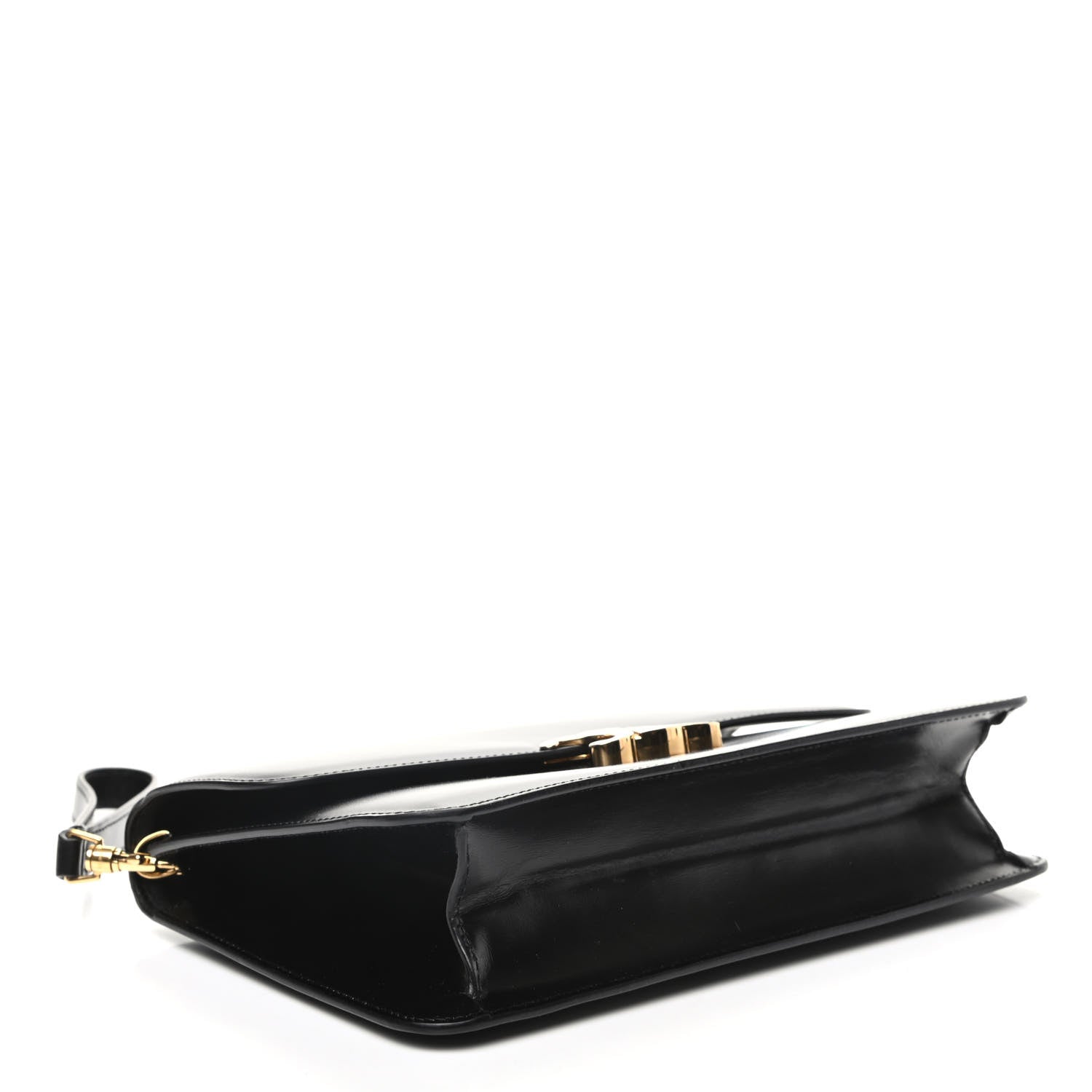 Celine Shiny Calfskin Triomphe Clutch Black 4 of 7