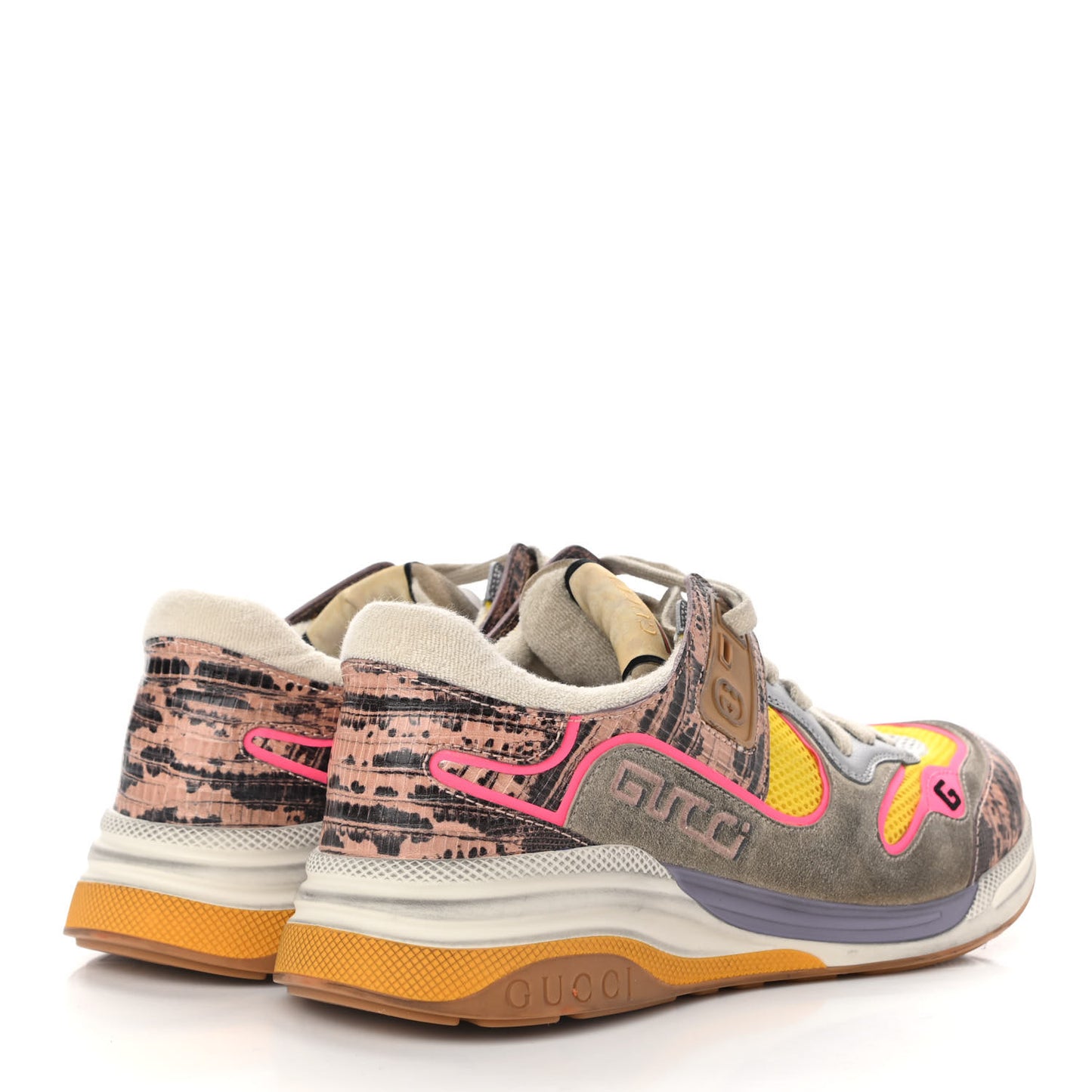 Suede Calfskin Tejus Printed Womens Ultrapace Sneakers 42 Pink Silver Oatmeal Yolk