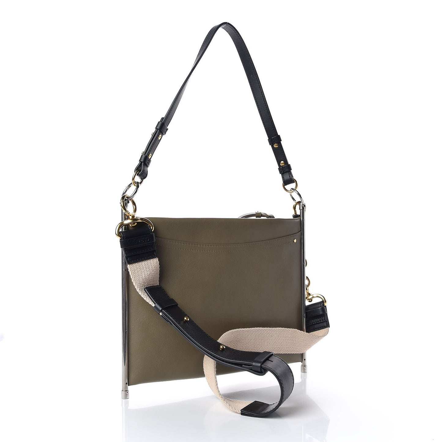 Smooth Calfskin Medium Roy Clutch Merino Grey
