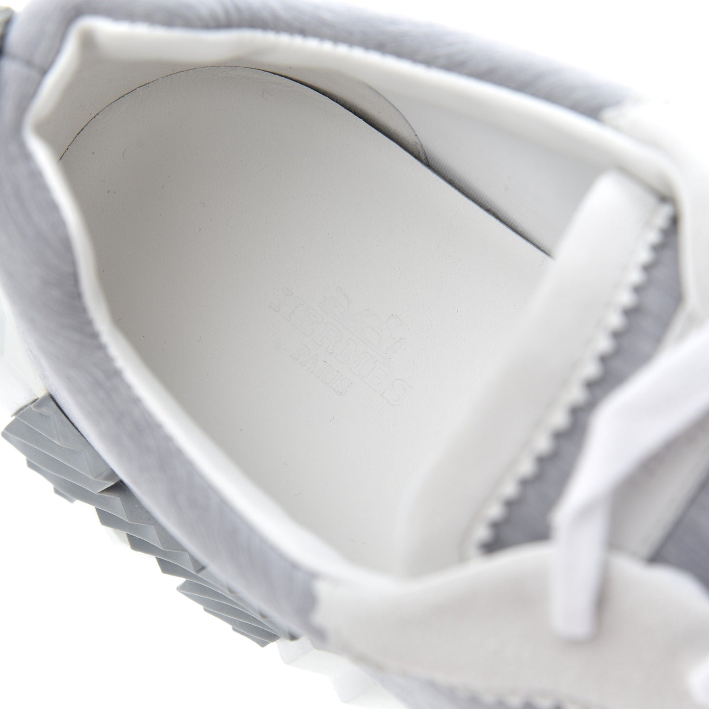 Technical Canvas Suede Goatskin Mens Bouncing Sneakers 44 Gris White