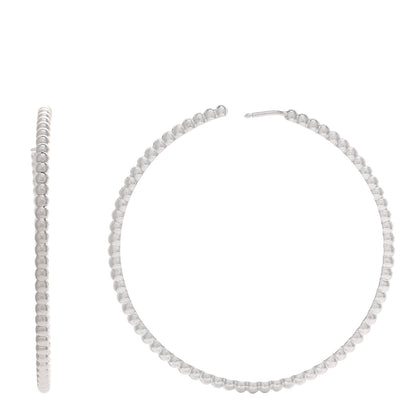 Van Cleef & Arpels 18K White Gold Large Perlee Hoop Earrings 1 of 4