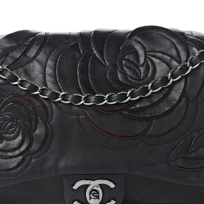 Chanel Lambskin Tweed Large Camellia Petals Flap Black 10 of 10