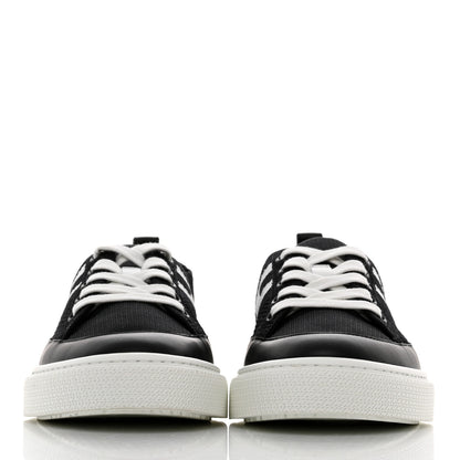 Hermes Knit Fabric Calfskin Deep Sneakers 38.5 Black White 2 of 9