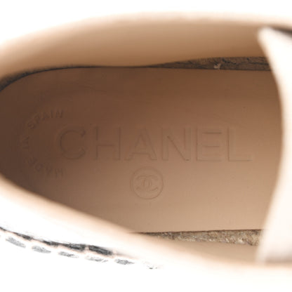 Chanel Crackled Calfskin High Top Espadrilles 39 Light Beige Black 6 of 9