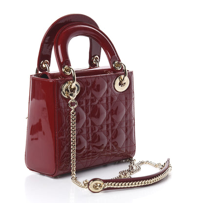 Christian Dior Patent Cannage Mini Lady Dior Red 2 of 8