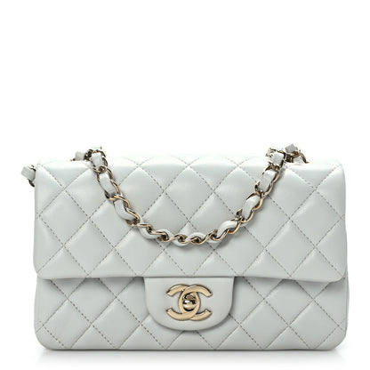 Chanel Lambskin Quilted Mini Rectangular Flap Grey 1 of 9