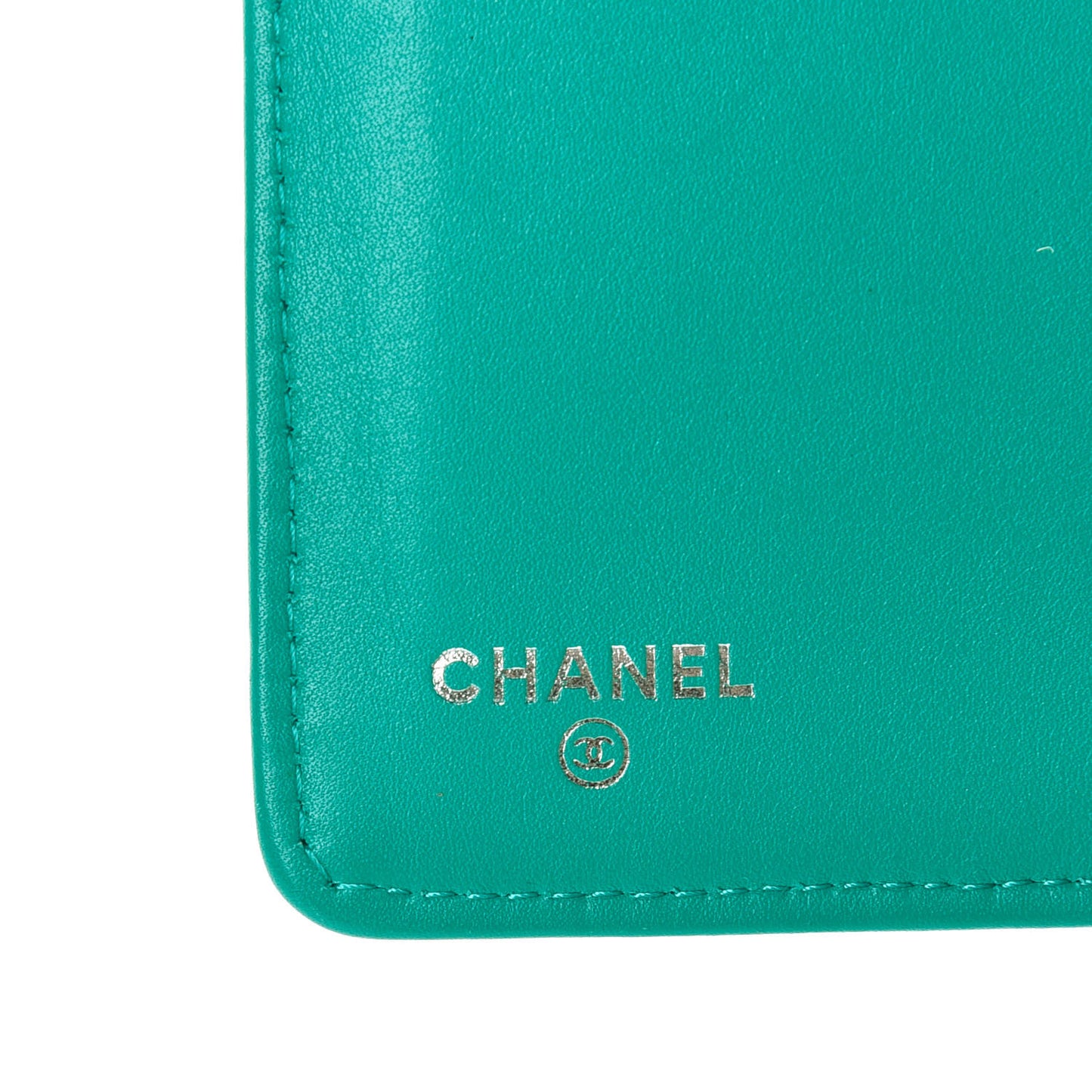 Patent Quilted Zip Pocket Wallet Turquoise