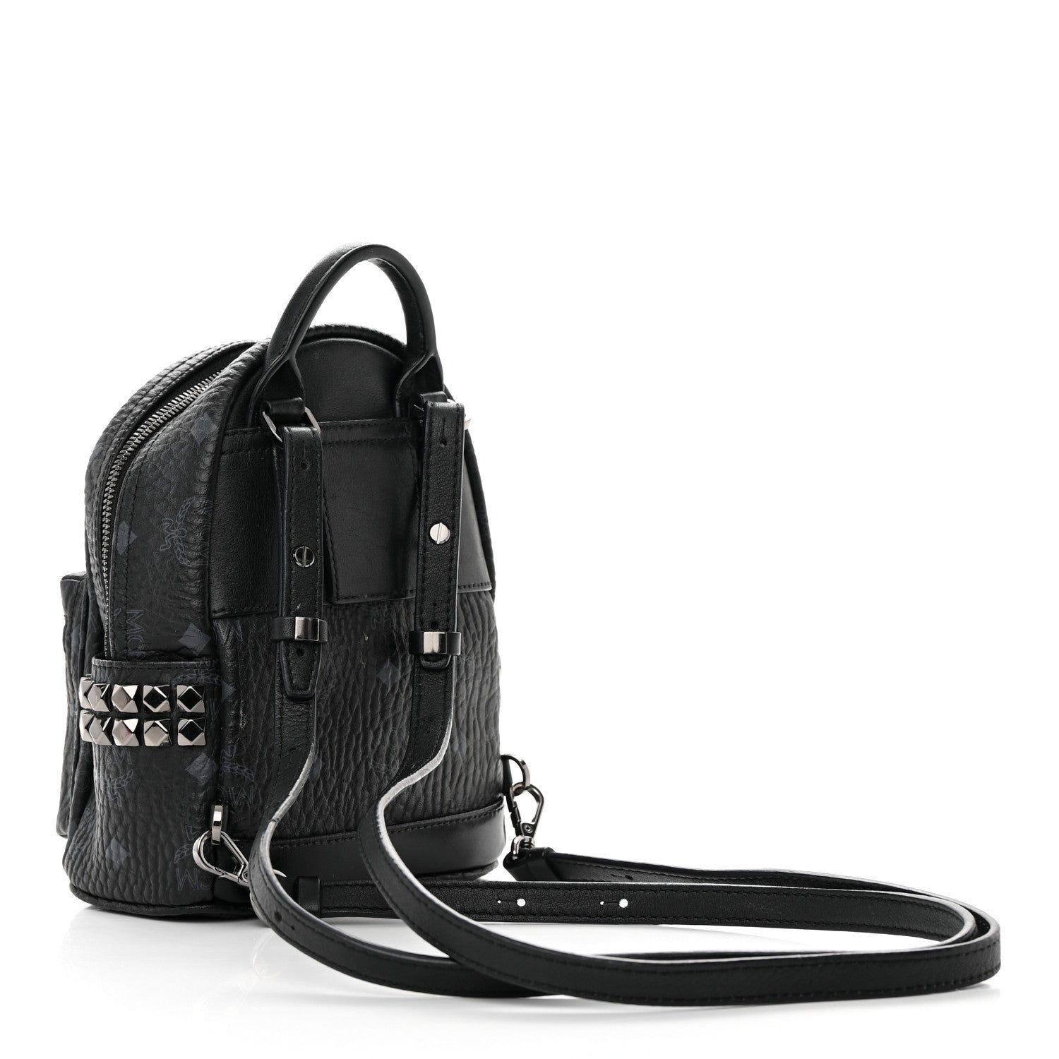 MCM Visetos Side Stud X-Mini Stark Bebe Boo Backpack Black 3 of 22