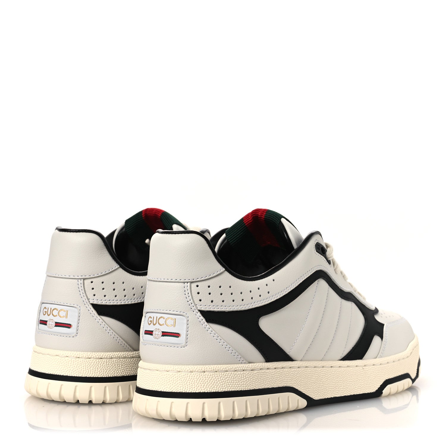 Gucci Sparrow Calfskin Mens Re-Web Sneakers 8 Green White Black 5 of 12