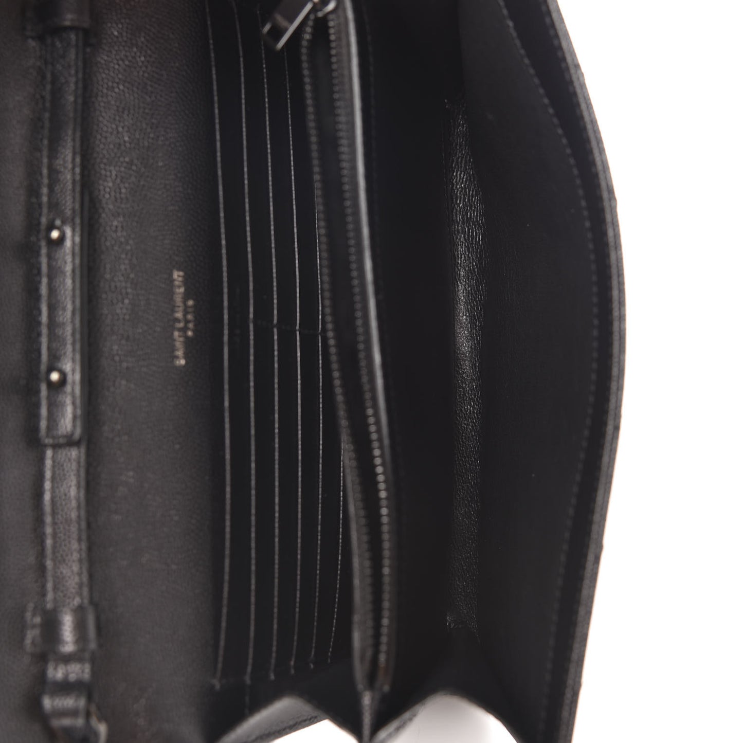 Grain De Poudre Matelasse Chevron Monogram Chain Wallet Black