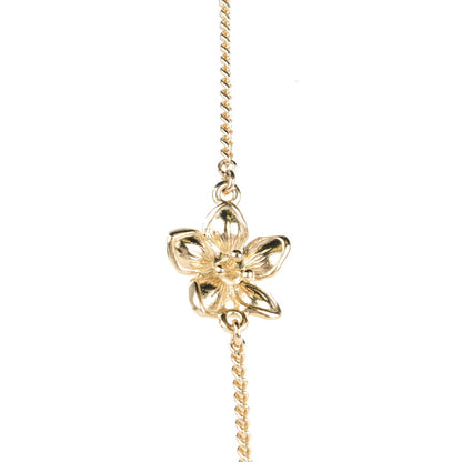 Chanel Crystal CC Camellia Necklace Gold 4 of 7