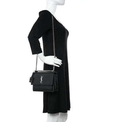 Saint Laurent Calfskin Medium Monogram Sunset Black 2 of 9