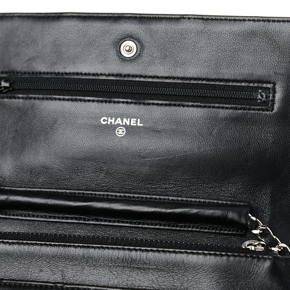 Chanel Lambskin Quilted Wallet On Chain WOC Black 9 of 15
