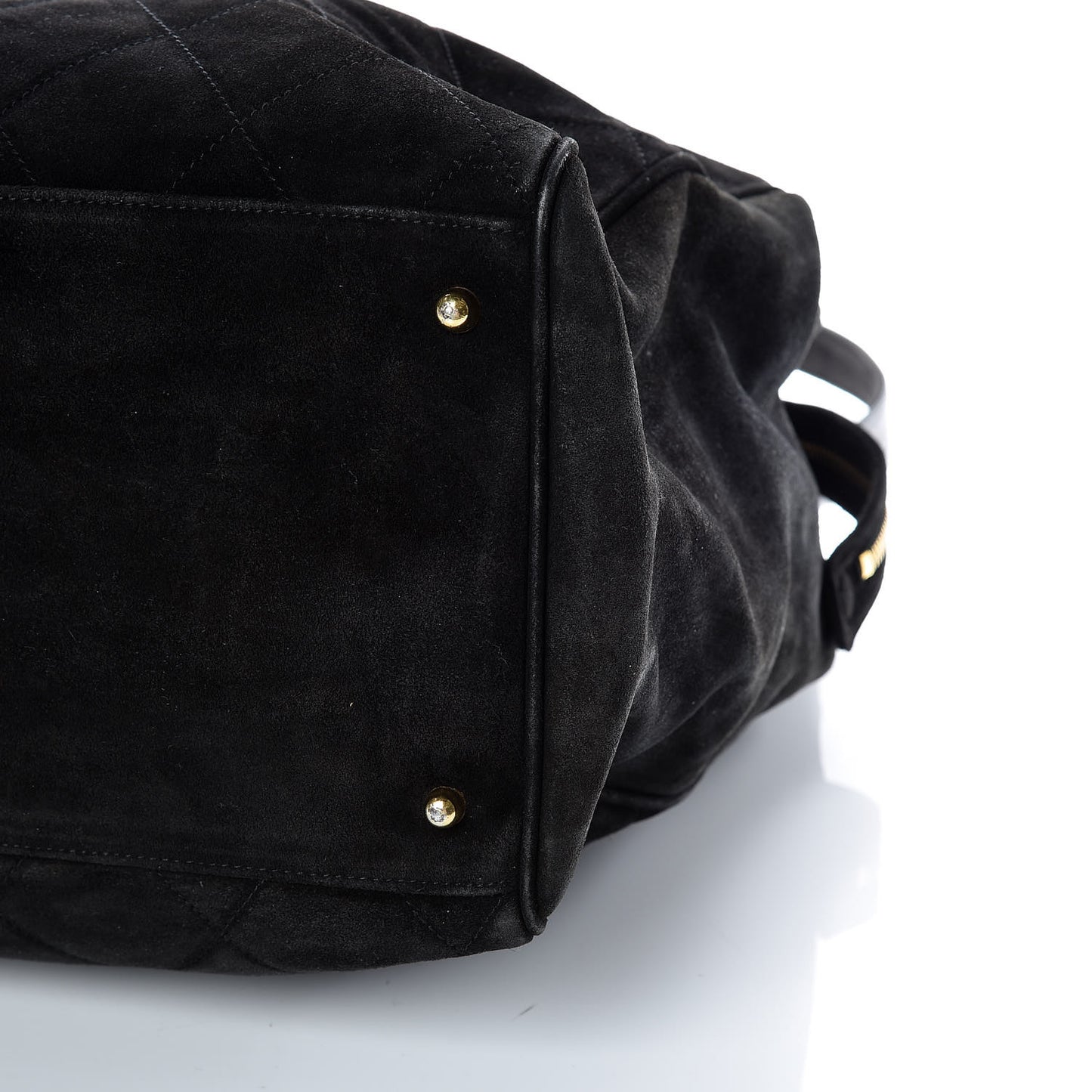 Suede Quilted XL Weekender Bag Black