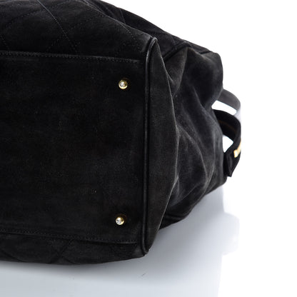 Chanel Suede Quilted XL Weekender Bag Black 6 of 21