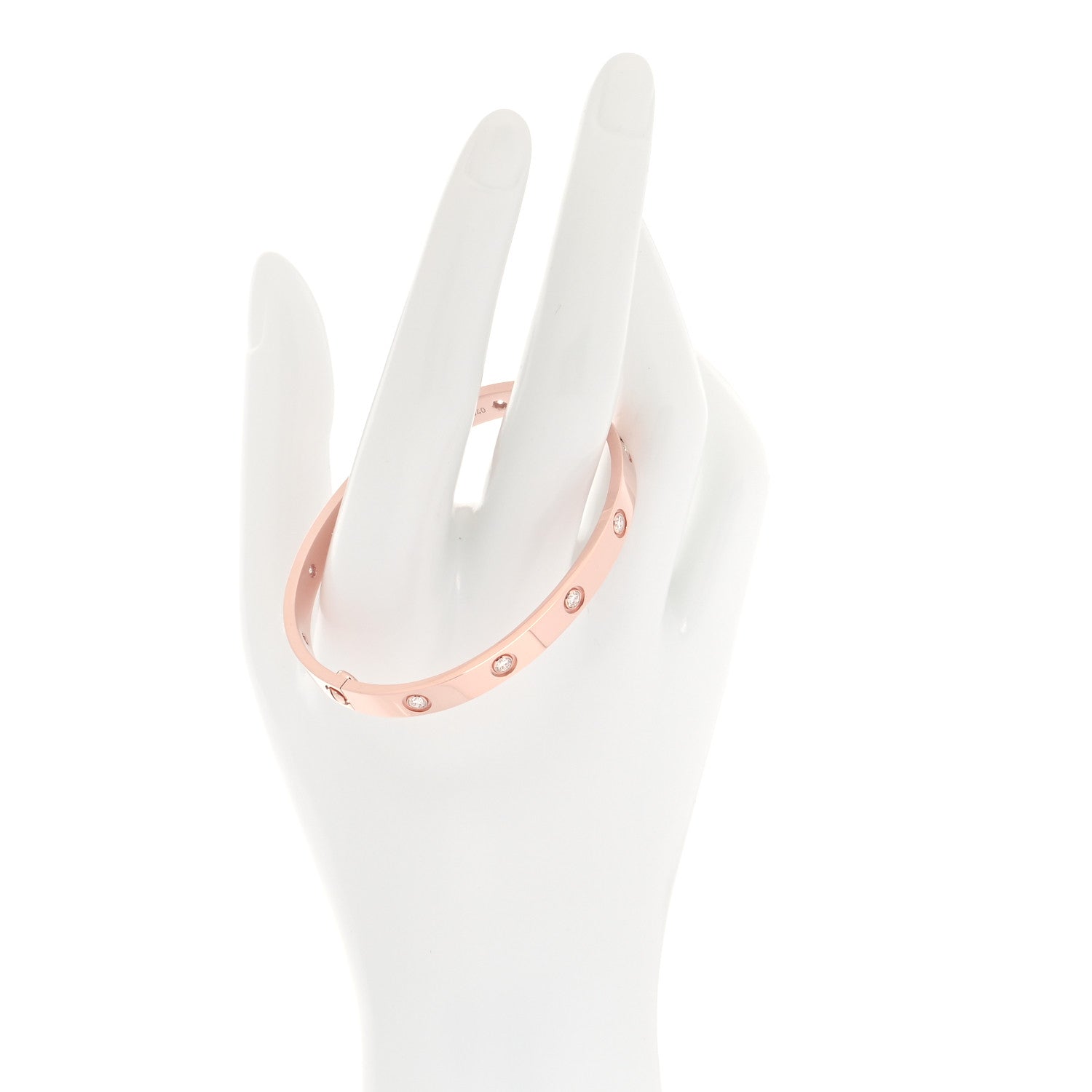Cartier 18K Pink Gold 10 Diamond LOVE Bracelet 17 2 of 7