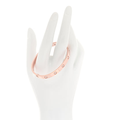 Cartier 18K Pink Gold 10 Diamond LOVE Bracelet 17 2 of 7