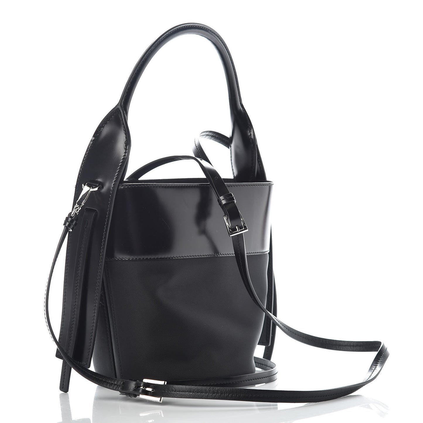 Tessuto Spazzolato Ouverture Bucket Bag Black