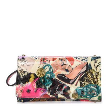 Christian Louboutin Patent Printed Collage Flap Wallet Multicolor 1 of 10